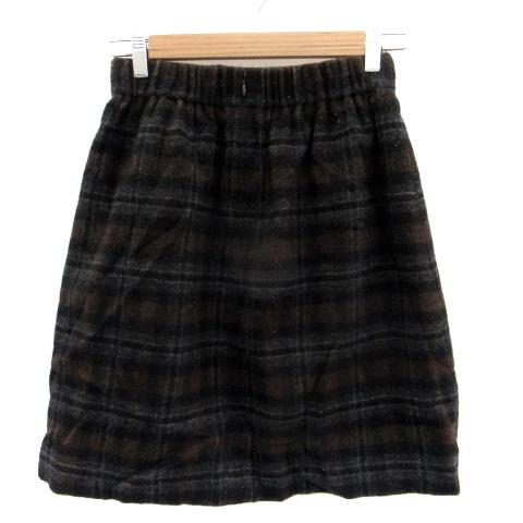 ボンメルスリー BON MERCERIE スカート フレア ひざ丈 チェック柄  