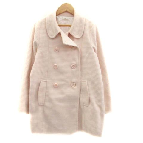 中古 イーハイフンワールドギャラリー E Hyphen World Gallery ピーコート Pコート ラウンドカラー ミドル丈 F ピンク Ho13 レディース 64 Off