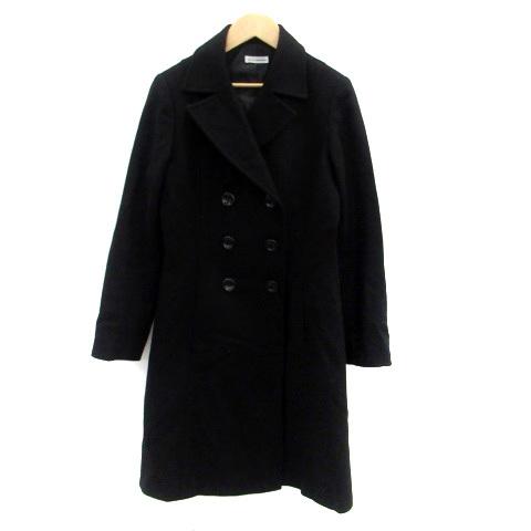 中古 アー ヴェ ヴェスタンダード ミッシェルクラン A V V Standard Pコート ピーコート ロング丈 ウール 38 黒 ブラック レディース 国内正規総代理店アイテム