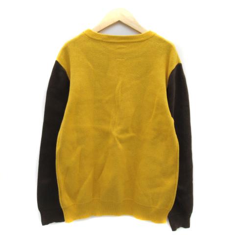中古 グラニフ Graniph ニット セーター 長袖 ラウンドネック 切替 プリント M バイカラー マスタード ブラウン Yk32 メンズ ベクトル 古着 171 ブランド古着販売のベクトル 通販 Yahoo ショッピング
