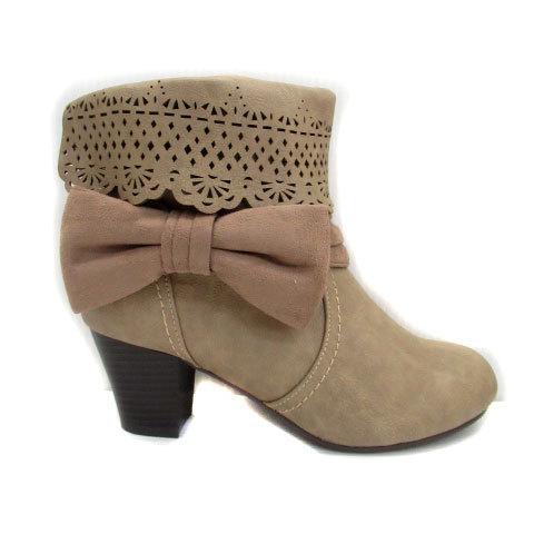 中古 ジェリービーンズ ショートブーツ ハイヒール ラウンドトゥ コーンヒール ロールアップ リボン フェイクレザー M 茶 レディース ベクトル 古着 171 ブランド古着販売のベクトル 通販 Yahoo ショッピング