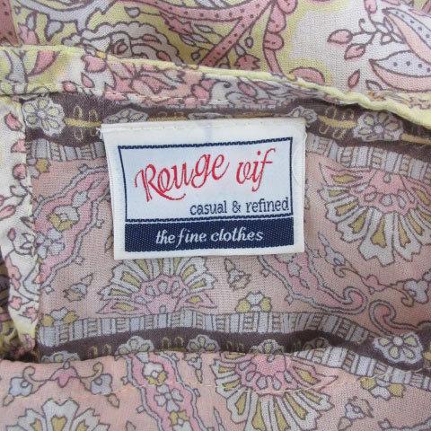 ルージュヴィフ Rouge Vif ワンピース ひざ丈 ノースリーブ ラウンドネック 総柄 マルチカラー ピンク Ym レディース 171 ブランド古着販売のベクトル 通販 Yahoo ショッピング