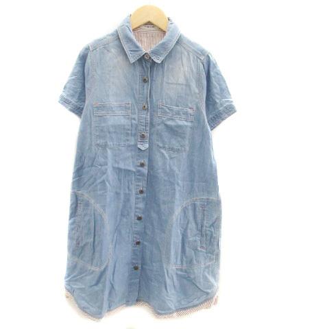 中古 アズノウアズ ピンキー As Know As Pinky シャツワンピース 半袖 ひざ丈 水色 ライトブルー Ho23 レディース ベクトル 古着 171 ブランド古着販売のベクトル 通販 Yahoo ショッピング