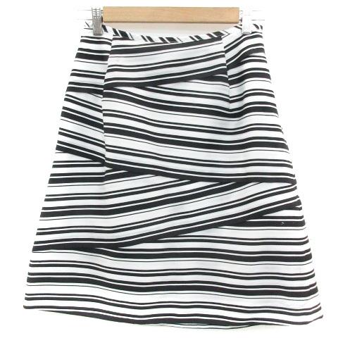 オースチン リード Austin Reed フレアスカート ひざ丈 ボーダー柄 38  