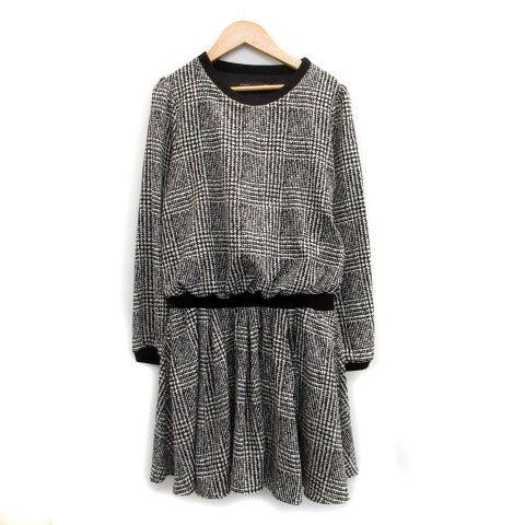アズノウアズ ピンキー As Know As Pinky ワンピース 長袖 ひざ丈 ラウンドネック グレンチェック柄 ブラック 黒 ホワイト レディース 171 ブランド古着販売のベクトル 通販 Yahoo ショッピング