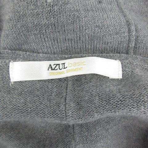 アズールバイマウジー AZUL by moussy basic ニット カットソー 長袖 Vネック M グレー /YM21 ■MO|vectorpremium|04