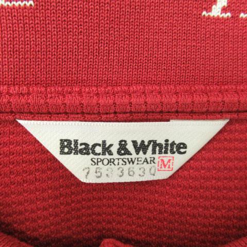 ブラック&ホワイト BLACK&WHITE スポーツウェア ポロシャツ 長袖 ポロカラー 無地 M 赤 レッド /YK2 メンズ｜vectorpremium｜04