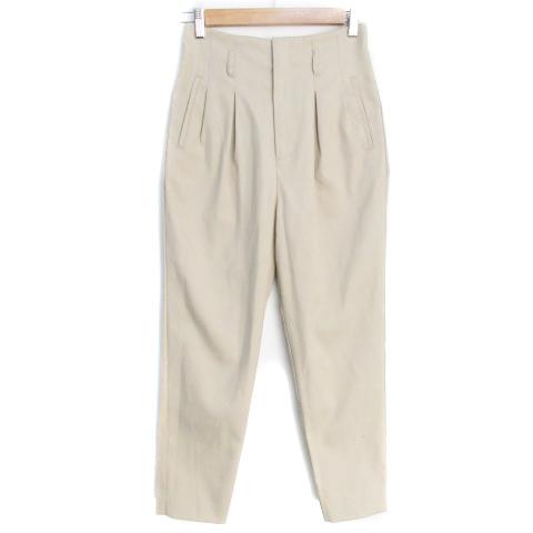 アナカ Unaca タックパンツ テーパードパンツ ロング丈 ウール混 34  