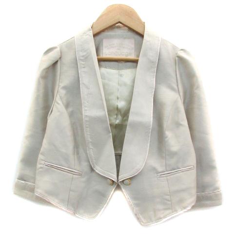 ランゲージ Language ショールカラージャケット ショート丈 七分袖 38  