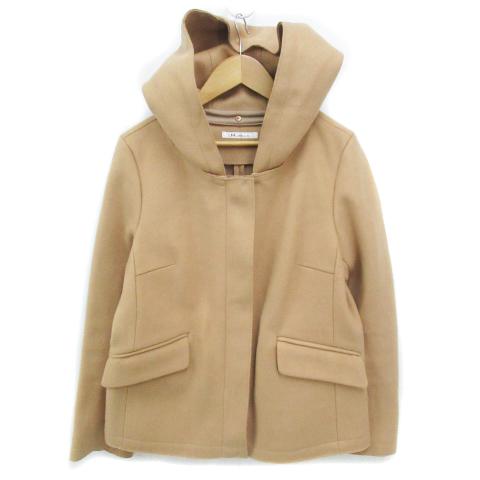 エムドゥ M.deux ノーカラーコート フード付き 2way ショート丈