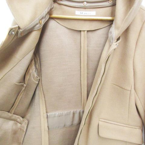 エムドゥ M.deux ノーカラーコート フード付き 2way ショート丈