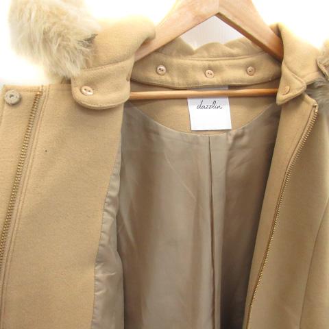 dazzlin（ダズリン） ノーカラーコート ミドル丈 フード付き 2way