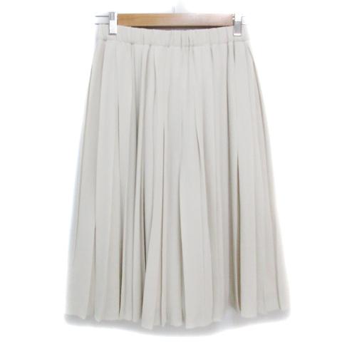 フレームワーク Framework プリーツスカート ミモレ丈 無地 F ベージュ  