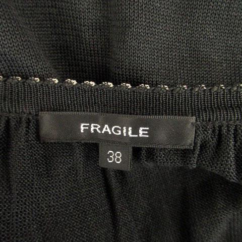 フラジール FRAGILE ニット チュニック ラウンドネック 半袖 38 黒 ブラック オフホワイト /HO2 レディース｜vectorpremium｜04