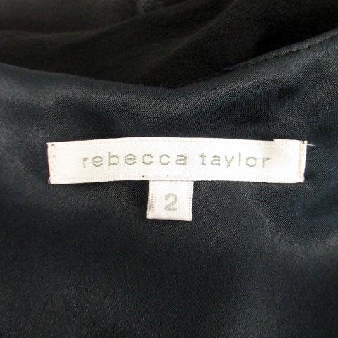 レベッカテイラー rebecca taylor ワンピース Vネック ノースリーブ ミニ丈 レース 切替 シルク 2 黒 ブラック /HO34 レディース｜vectorpremium｜06