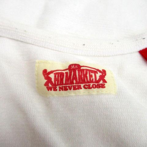 ハリウッドランチマーケット HOLLYWOOD RANCH MARKET Tシャツ カットソー 半袖 Uネック ロゴ刺繍 1 ホワイト 白 /MS47 レディース｜vectorpremium｜06
