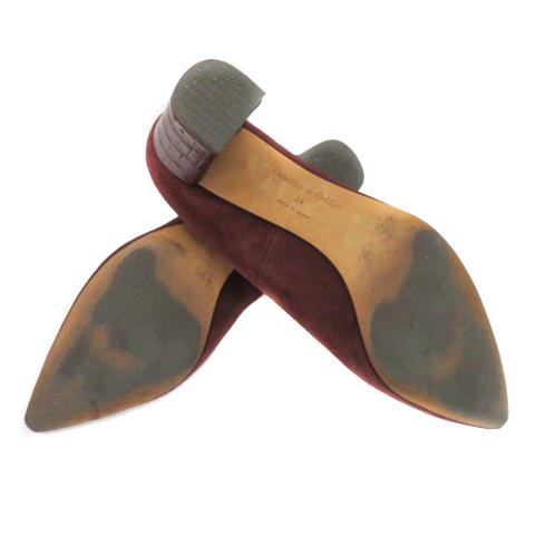 オデットエオディール パンプス ローヒール チャンキーヒール ポイン