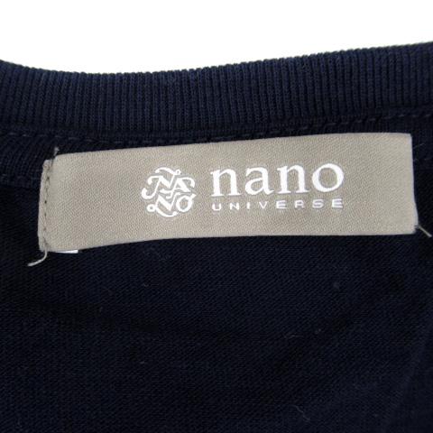 ナノユニバース nano universe Tシャツ カットソー 半袖 Vネック ボーダー柄 M 紺 ネイビー 白 ホワイト /SM10 メンズ｜vectorpremium｜04