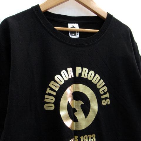 アウトドアプロダクツ OUTDOOR PRODUCTS Tシャツ カットソー 半袖 ラウンドネック ロゴプリント M ブラック 黒 /MS27 メンズ｜vectorpremium｜03