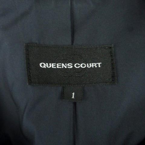 クイーンズコート QUEENS COURT ステンカラーコート ロング丈 ウール フォックスファー 1 紺 ネイビー /HO28 レディース｜vectorpremium｜05