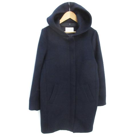 23区　フーディットコート　ネイビー ディスコート Discoat コート ロング丈 スタンドカラー フード付き