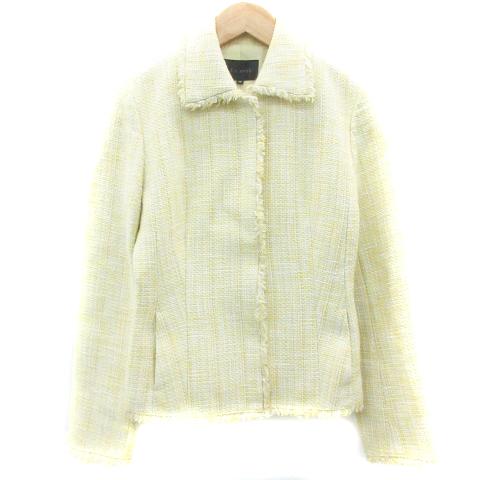 ルスーク Le souk ステンカラージャケット ミドル丈 ツイード 総裏地 