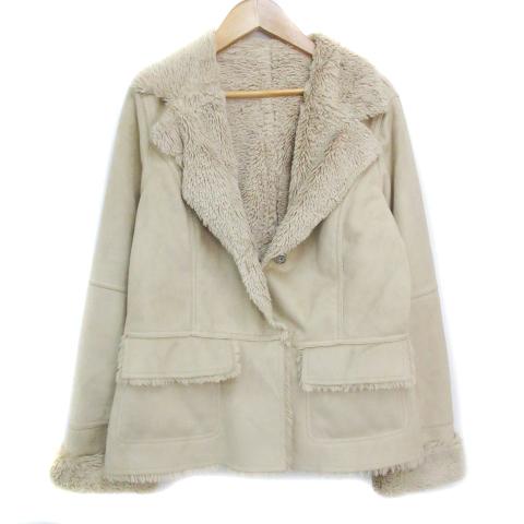 ジョンブル コート ムートン レディース シープスキン ジップアップ  