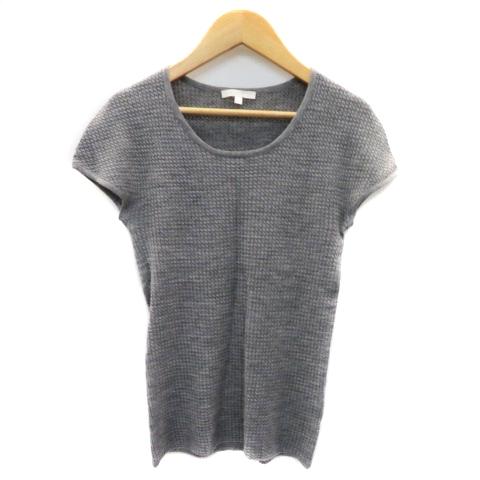 ポールカ PAULE KA ニット カットソー 半袖 Uネック 無地 ウール M 