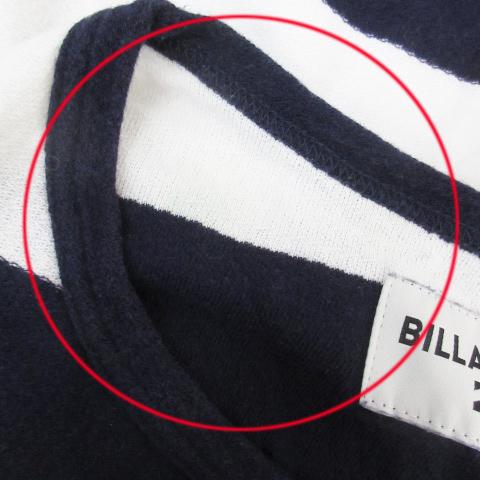 ビラボン BILLABONG カットソー Tシャツ 半袖 ラウンドネック ロゴ刺? ボーダー柄 L 白 紺 ホワイト ネイビー /FF12 メンズ｜vectorpremium｜05