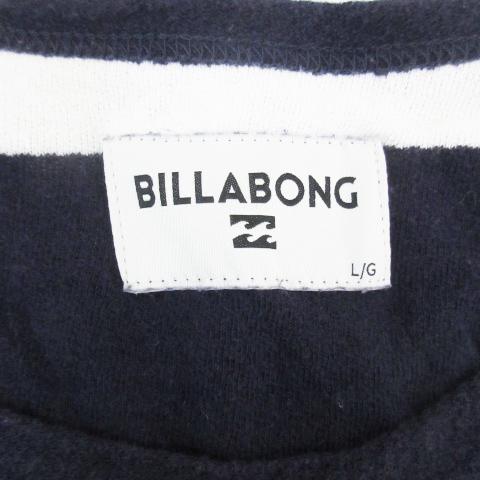 ビラボン BILLABONG カットソー Tシャツ 半袖 ラウンドネック ロゴ刺? ボーダー柄 L 白 紺 ホワイト ネイビー /FF12 メンズ｜vectorpremium｜06