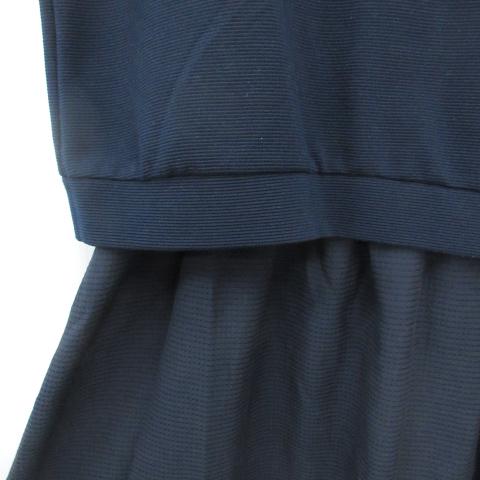 インデックス INDEX フレアワンピース ひざ丈 半袖 ラウンドネック