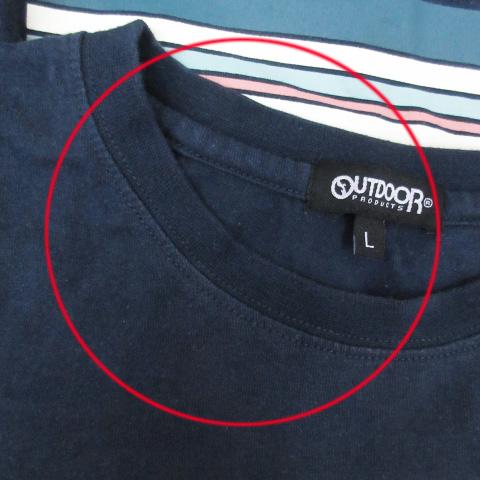 アウトドアプロダクツ OUTDOOR PRODUCTS Tシャツ カットソー 半袖 ラウンドネック ロゴプリント L 紺 ネイビー /FF15 メンズ｜vectorpremium｜04