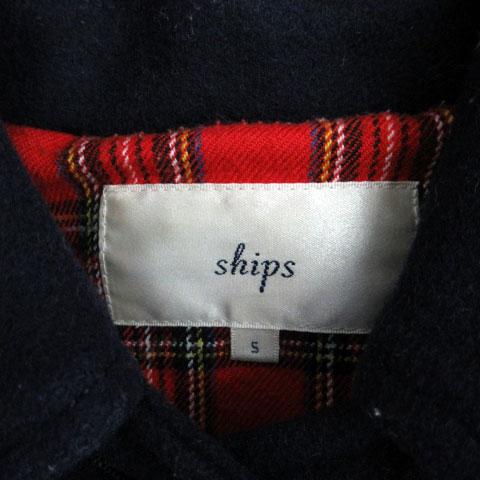 SHIPS シップス ウール ステンカラーコート 濃紺 サイズL セール】 SHIPS any: ノンミュールジングウール ステンカラー