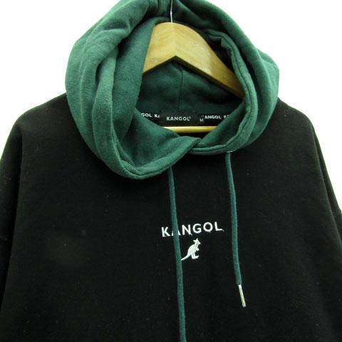 カンゴール KANGOL パーカー プルオーバー 長袖 ロゴ刺繍 M マルチカラー ブラック 黒 /MS23 レディース｜vectorpremium｜03