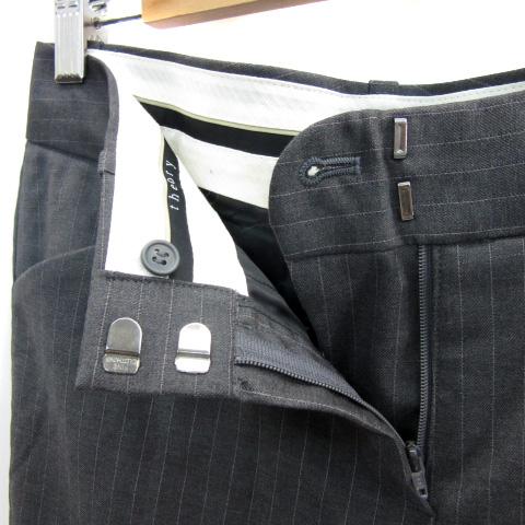 theory ストライプ ビジネスパンツスーツ フレアパンツ グレー theory（セオリー） スラックスパンツ フレアパンツ ロング丈