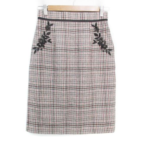 未使用品 アプワイザーリッシェ タイトスカート ミモレ丈 刺繍 ビーズ  