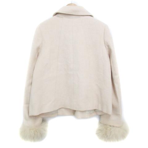 レッセパッセ ノーカラーコートミドル丈(S)フォックスファー フード 