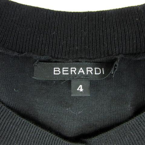 BERARDI ベラルディ ニットカーディガン ラウンドネック 無地 4 黒 