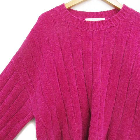 【美品】yori 圧縮ツール　ピンク ニットセーター F ケイビーエフ KBF アーバンリサーチ モールニット セーター 長袖