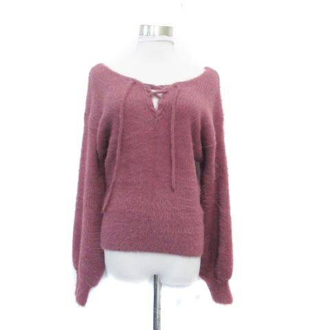 ナイスクラップ NICE CLAUP シャギーニット セーター 長袖 レース