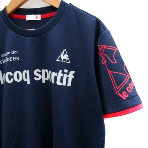 ルコックスポルティフ le coq sportif スポーツウェア カットソー 半袖 ラウンドネック プリント M 紺 ネイビー /SM13 メンズ｜vectorpremium｜03