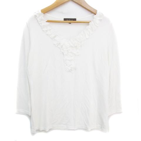 リフレクト Reflect Tシャツ カットソー 七分袖 Vネック フリル 透け感 