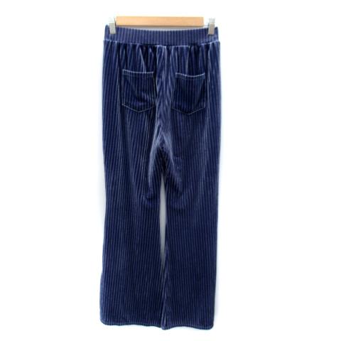 ヘザー Heather リブパンツ ベロアパンツ フレアパンツ ロング丈 無地