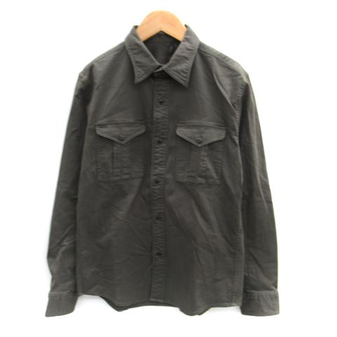 EDIFICE（エディフィス） ミリタリーシャツ カジュアルシャツ 長袖 