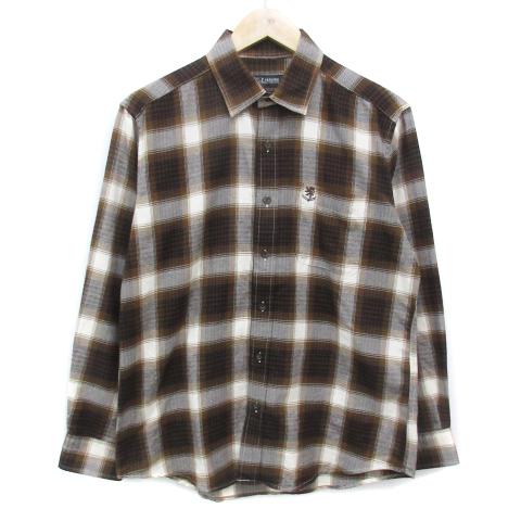 レノマ renoma ネルシャツ カジュアルシャツ 長袖 ロゴ刺? チェック柄 
