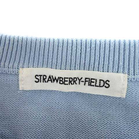 新品　ストロベリーフィールズ　カットソー　ブルー ストロベリーフィールズ STRAWBERRY-FIELDS ニット カットソー 長袖