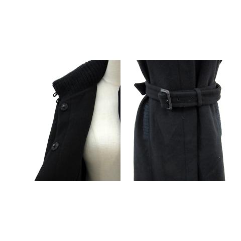 COMME CA DU MODE/ステンカラーコート/sizeL/黒/アンゴラ コムサデモード COMME CA DU MODE ステンカラーコート ロング丈 無地