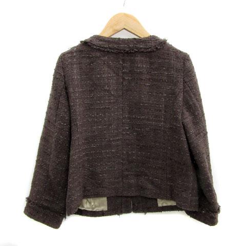 プーラフリーム pour la frime ノーカラージャケット ミドル丈