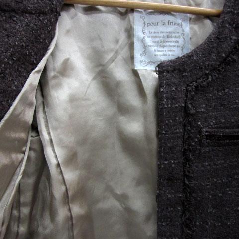 美品  pour la frime スカート ドットツイード  グリーン  M 美品 pour la frime スカート ドットツイード グリーン M