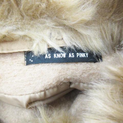 アズノウアズ ピンキー AS KNOW PINKY ノーカラーコート Pコート 